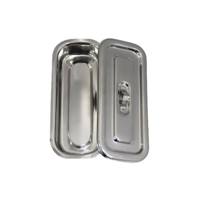 ConXport 8x3 Inch Stainless Steel Surgical Tray with Cover Catheter Tray