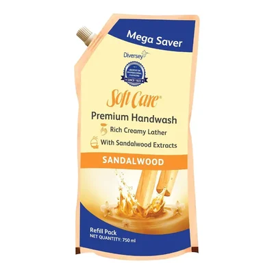 Diversey Softcare HW Sandalwood Moisturizing Liquid Hand Wash PCH 750ml Refill Pack Gentle Cleansing Hand Soap