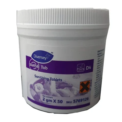 Diversey Suma Tab D4.1 Sanitizing Tablet for Salad Washing Surface Disinfection 0.1 kg