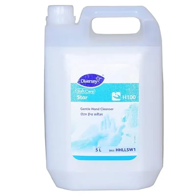 Diversey Soft Care Star H100 Gentle Hand Cleanser Soap 5 L, Moisturizing Liquid Handwash, Refill Can