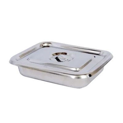 ConXport Set of 2 Eco Stainless Steel 8x6 Inch Covered Instrument Trays