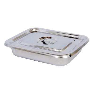 ConXport Set of 2 Eco Stainless Steel 9x5 Inch Covered Instrument Trays