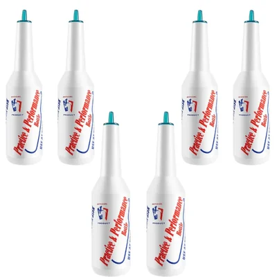 Pack of 6, 1 Litre Plastic Flair Bottle, Shatterproof Bartending Practice Bottle for Bar Service
