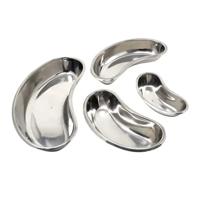 ConXport Set of 4 Stainless Steel Kidney Tray 6 8 10 12 Inch Sloping Walls