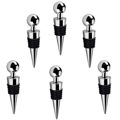Pack of 6 Stainless Steel Champagne Stopper 9.5 cm for Bar