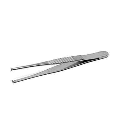 ConXport 4 Inch Toothed Dissecting Forceps Pointy Silver Stainless Steel