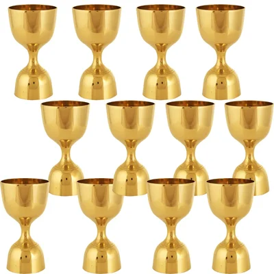 Pack of 12 Brass Jigger Royal 30x60ml, Double Ended Measuring Cup for Commercial Bars, Pubs, Nightclubs, Catering