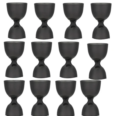 Pack of 12 Black Coated Jigger Royal 30x60ml, Double Ended Measuring Cup for Commercial Bars, Pubs, Nightclubs, Catering