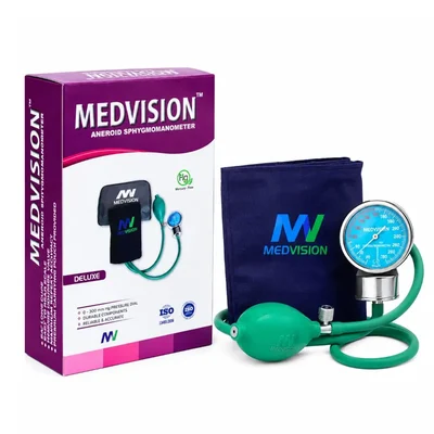 Medvision Deluxe Aneroid Sphygmomanometer 0-300 mmHg Pressure Dial Adult Cuff
