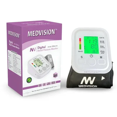 Medvision Upper Arm Digital Blood Pressure Monitor, 99 Memories of Results With Date & Time, Electric