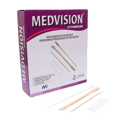 Medvision Pap Smear Kit Cytobrush Box of 50 Pcs Spatula Applicator Slide