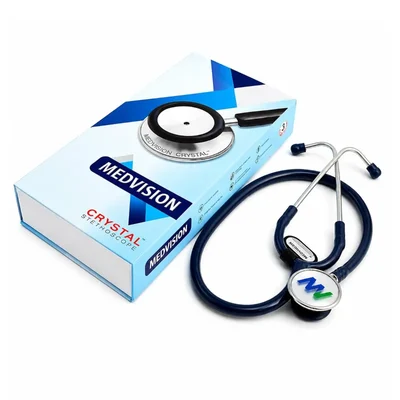 Medvision Crystal Stethoscope High Acoustic Sensitivity Dual Head Soft Ear Tips