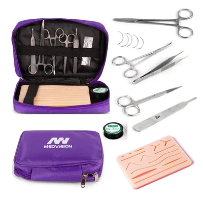 Medvision Suture Practice Kit Silicone Pads Surgical Instruments Carry Bag