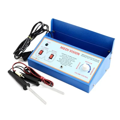 Medvision Faradic Machine Electro Therapy Device Blue Pain Relief 2 Electrodes