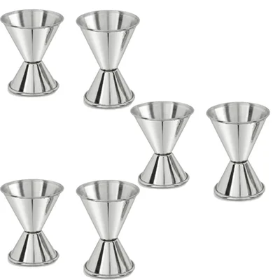 Pack of 6, Stainless Steel Conical Jigger, Set of 2 (25x50ml & 30x60ml) for Cocktail Measuring
