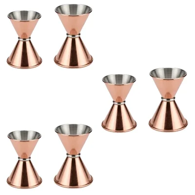 Pack of 6, Copper Coated Conical Jigger, Set of 2 (25x50ml & 30x60ml) for Cocktail Measuring