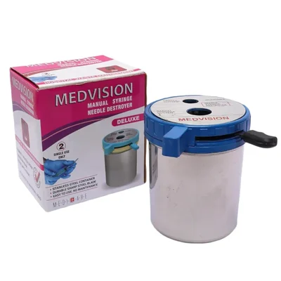 Medvision Manual Deluxe Syringe & Needle Destroyer J6 Stainless Steel Adjustable Blade
