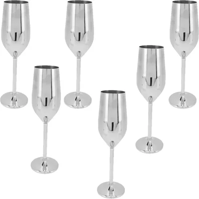 Pack of 6 Stainless Steel 270ml Wine Glass for Commercial Bars, Pubs