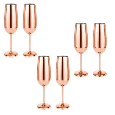 Pack of 6 Rose Gold 270ml Wine Glass for Commercial Bars, Pubs