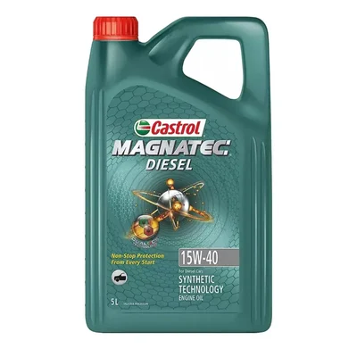 Castrol MAGNATEC Diesel 15W-40 5L Engine Oil for Four Wheelers Non Stop Protection Clinging Intelligent Molecules