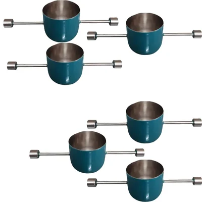 Pack of 6 Stainless Steel 30ml Roll & Pour Shot Pourer, Free Flow Measure Spout