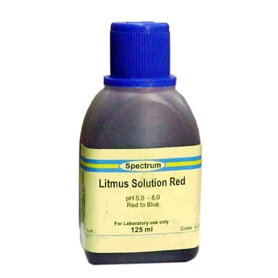 SPECTRUM Litmus Solution Red 125ML Laboratory Acid Base Indicator