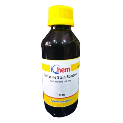 ICHEM Safranine Stain Solution 125ml Biological Microscopy Reagent