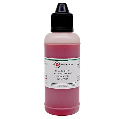 MOLYCHEM Methyl Orange Indicator Solution 125ml Orange Red to Orange Yellow