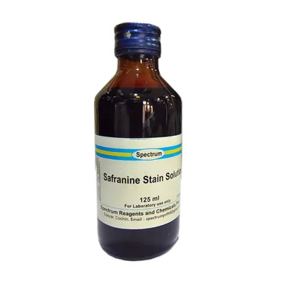 SPECTRUM SAFRANINE STAIN SOLUTION 125ml Laboratory Microscopy Stain