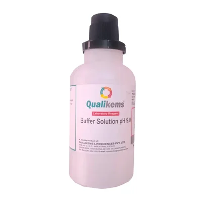 QUALIKEMS Buffer Solution pH 9.0 500ml Laboratory Grade Calibration Fluid