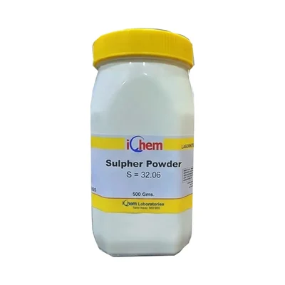IChem Sulpher Powder CAS NO 32.06 500 Gms Plastic Container