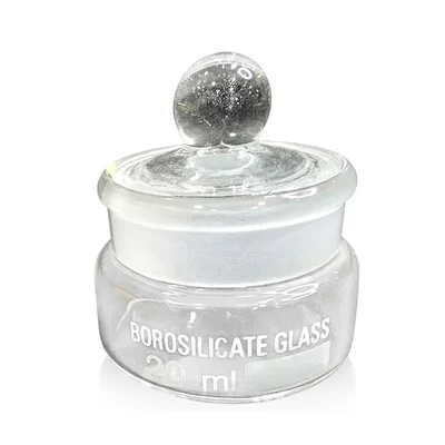 ICHEM 20ml Borosilicate Glass Laboratory Weighing Bottle Short Form Perforated Stopper