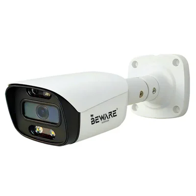 BEWARE 2.4MP Full HD Color Bullet CCTV Camera, 12V, Corded, Outdoor CCTV Camera, 30m Color Night Vision, Audio Microphone, Metal Body