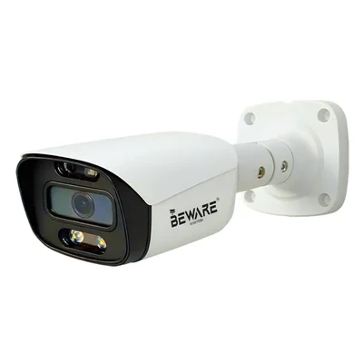 BEWARE 5MP Full HD Color Bullet CCTV Camera, Color Night Vision, Warm Light, Built in Audio, Metal Design
