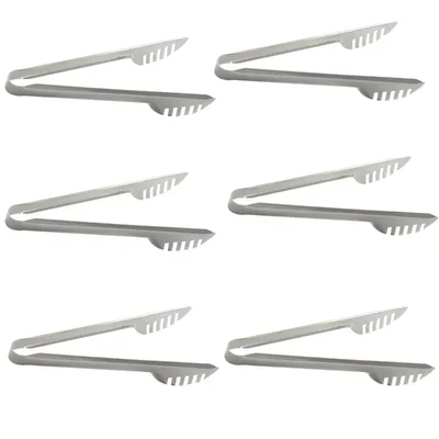 Pack of 6, Stainless Steel 24cm Round Fork Spaghetti Tongs for Commercial Pasta & Buffet Tool