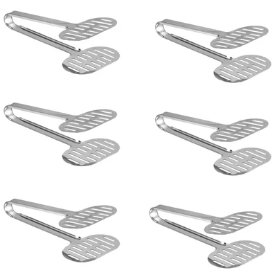 Pack of 6, Stainless Steel 24cm Sandwich Tongs, Flat Head, Delicate Serving Grip for Commercial Deli & Bakery Tool