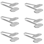 Pack of 6, Stainless Steel 24cm Sandwich Tongs, Flat Head, Delicate Serving Grip for Commercial Deli & Bakery Tool