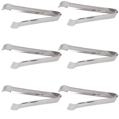 Pack of 6, Stainless Steel 30cm POM Tongs for Commercial Kitchen & Buffet Tool