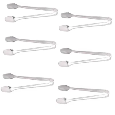 Pack of 6, Stainless Steel 11.5cm Sugar Tongs for Coffee & Tea Bar Tool