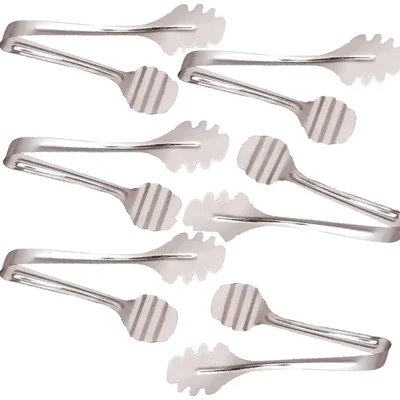 Pack of 6, Stainless Steel 13x9cm Multi Pick Tongs for Commercial Catering & Appetizer Tool
