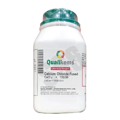 QUALIKEMS Calcium Chloride Fused LR 500gms CAS No 10043-52-4 Desiccant Salt