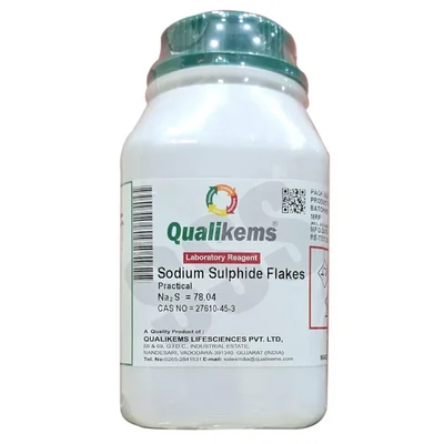 QUALIKEMS Sodium Sulphide Flakes 500gms CAS No 27610-45-3 Laboratory Reagent