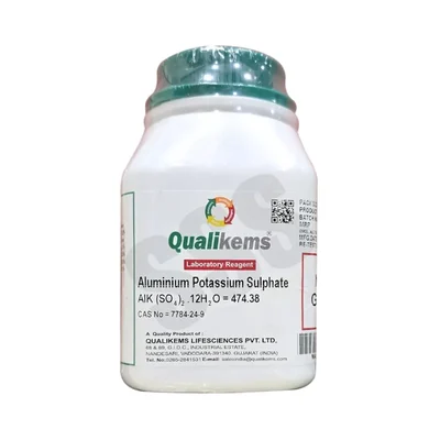 QUALIKEMS Aluminium Potassium Sulphate LR 500gms CAS No 7784-24-9