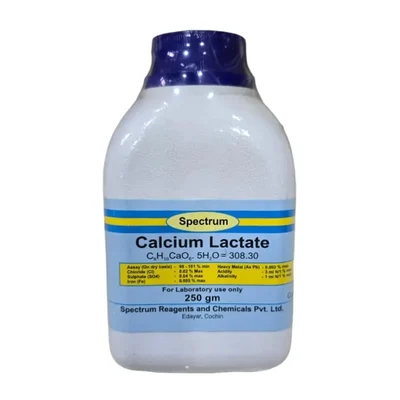 SPECTRUM Calcium Lactate L.R 250GM CAS-NO-5743-47-5 ASSAY 98% MIN