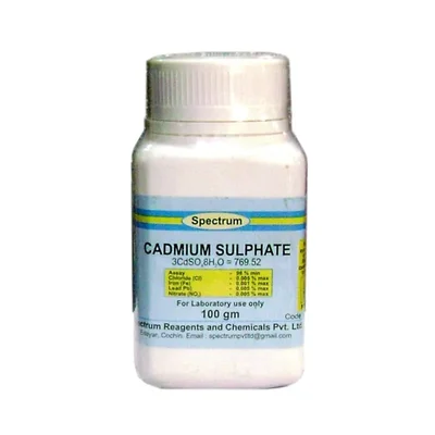 SPECTRUM CADMIUM SULPHATE 98% 100GMS Crystal Reagent Jar Package