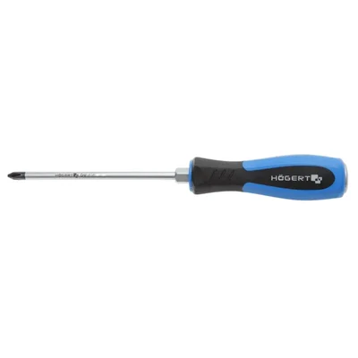 Högert Technik HT1S072 Demolition Screwdriver PH2 x 125 mm, CrV Steel, Magnetic Tip, Impact Cap for Heavy-Duty Use