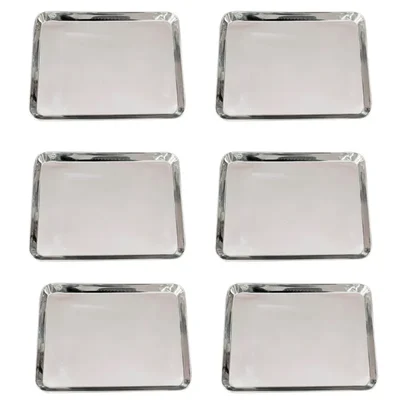 Pack of 6, 5.9x5.9 inch Square Snack Tray for Parties, Catering and Fast Food