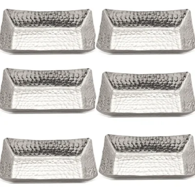 Pack of 6, 11.4X5.9X1.9 inch Boat Shaped Snack Tray for Parties, Catering and Fast Food