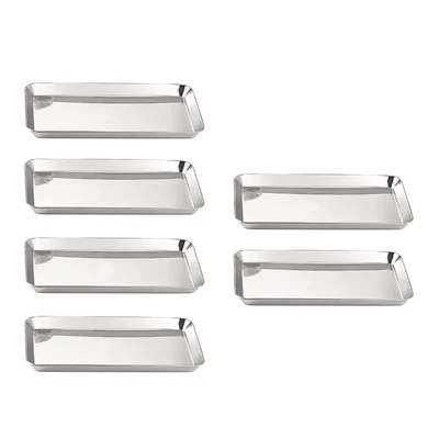 Pack of 6, 12X6 inch Rectangle Snack Tray for Parties, Catering and Fast Food
