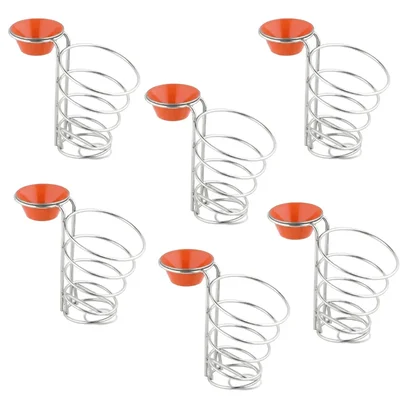 Pack of 6, 3.5x5 Inch Serving Cone Basket, Electro Polish Stainless Steel for French Fries and Snacks